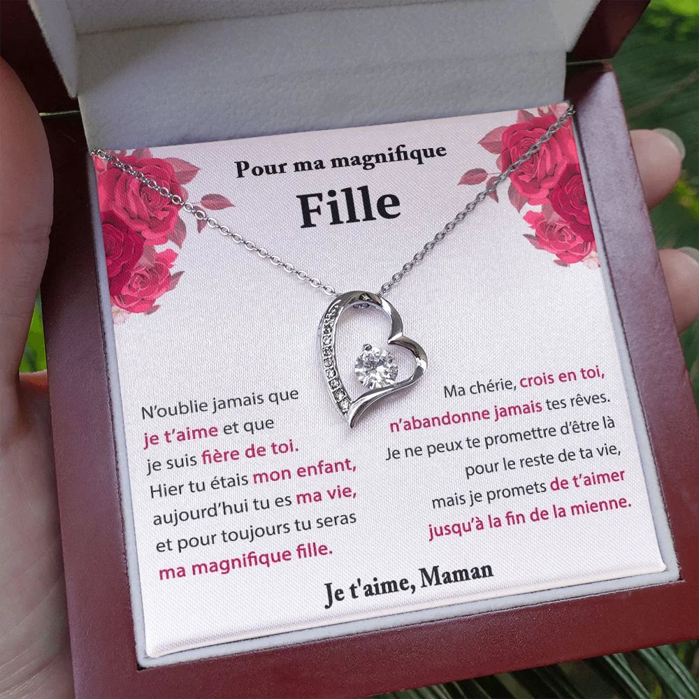 Cadeau De Maman Pour Sa Fille - Coffret Collier Coeur Eternel Je Suis Fière Toi Jewelry