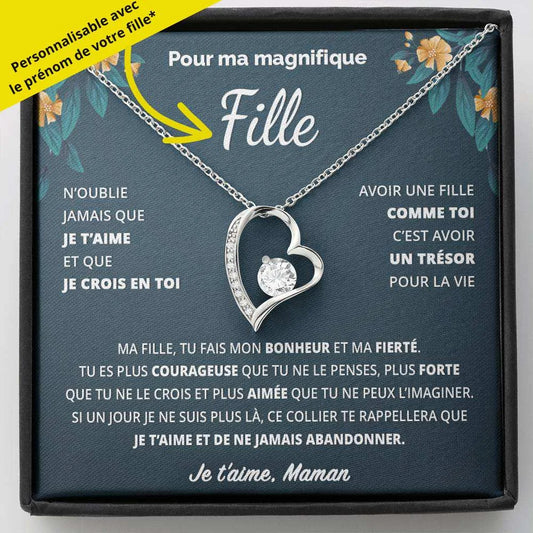 Cadeau De Maman Pour Sa Fille - Coffret Collier Coeur Eternel Tu Es Courageuse Jewelry