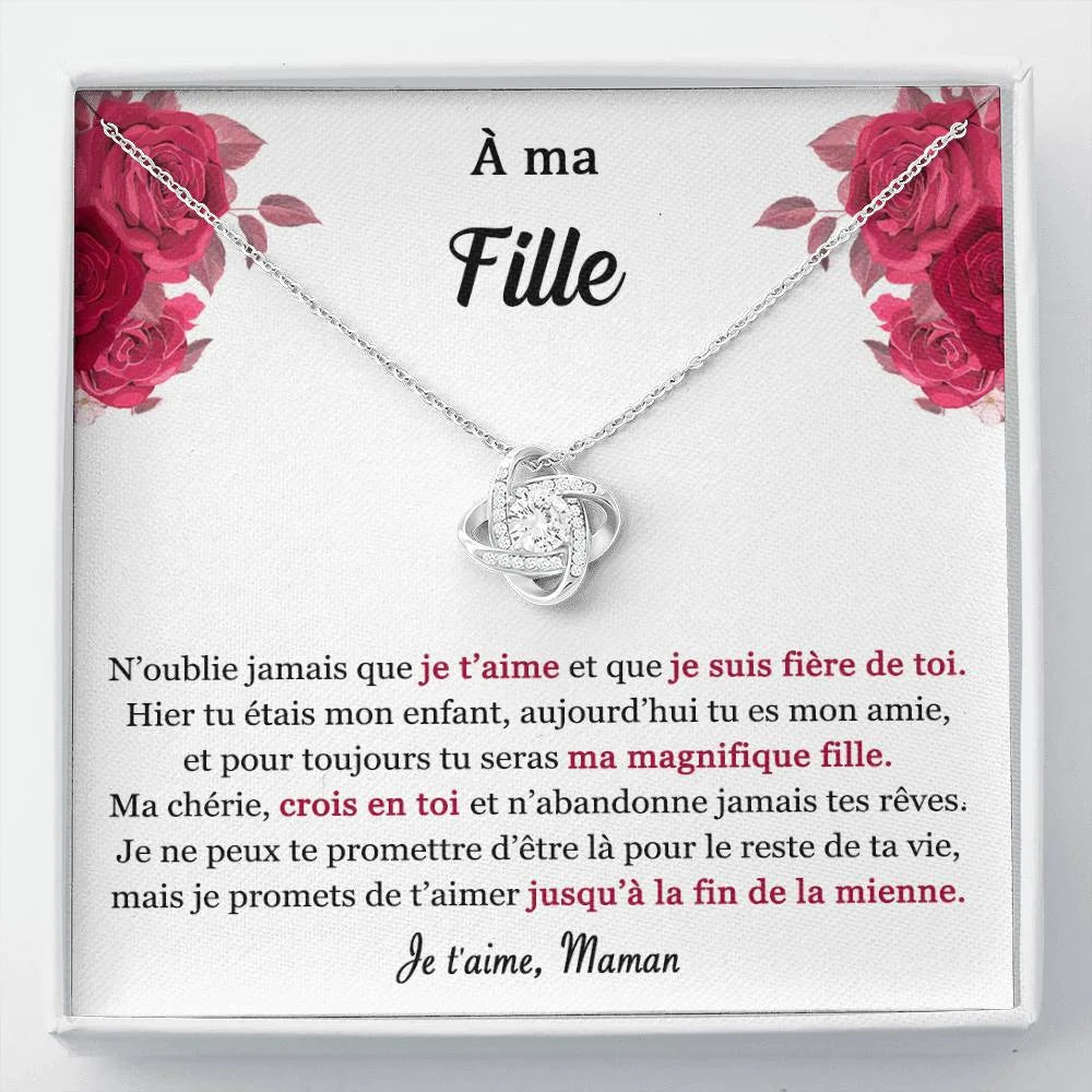 Cadeau De Maman Pour Sa Fille - Coffret Collier Noeud D’amour Je Suis Fière Toi Jewelry