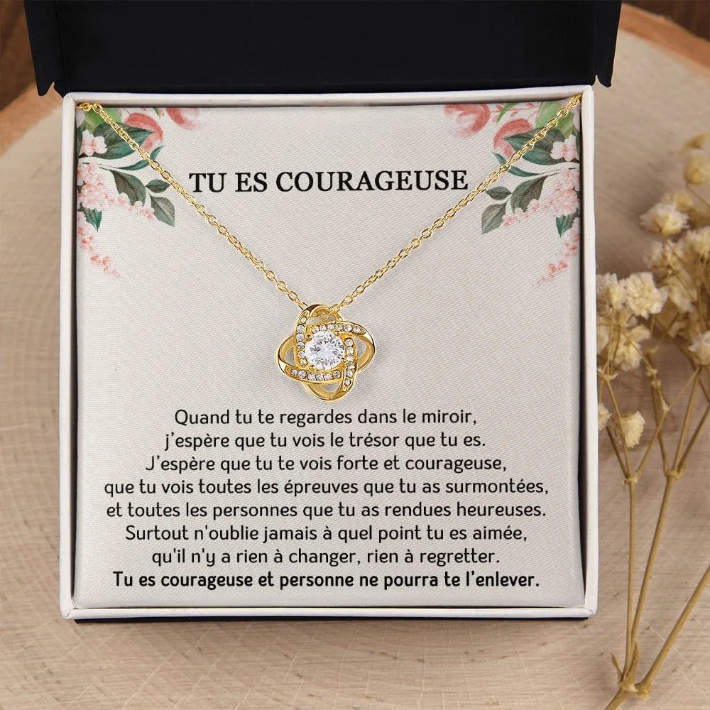 Cadeau De Soutien - Coffret Collier Noeud D’amour Tu Es Courageuse Jewelry