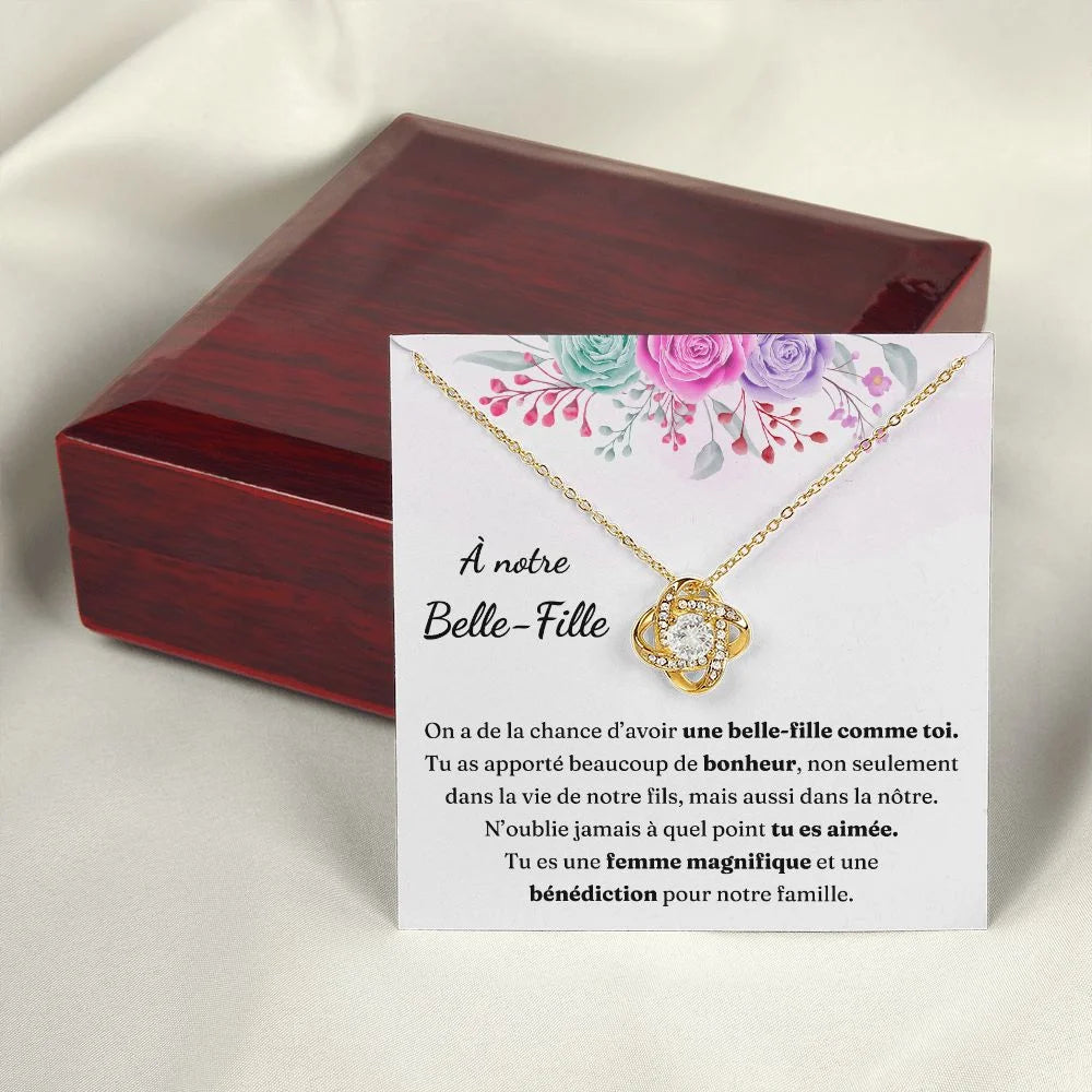 Cadeau Pour Belle - fille - Coffret Collier Noeud D’amour a Notre Magnifique Jewelry