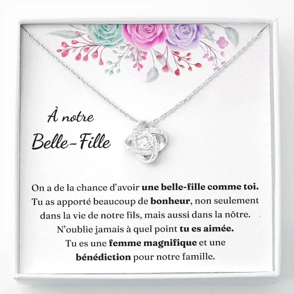 Cadeau Pour Belle - fille - Coffret Collier Noeud D’amour a Notre Magnifique Jewelry