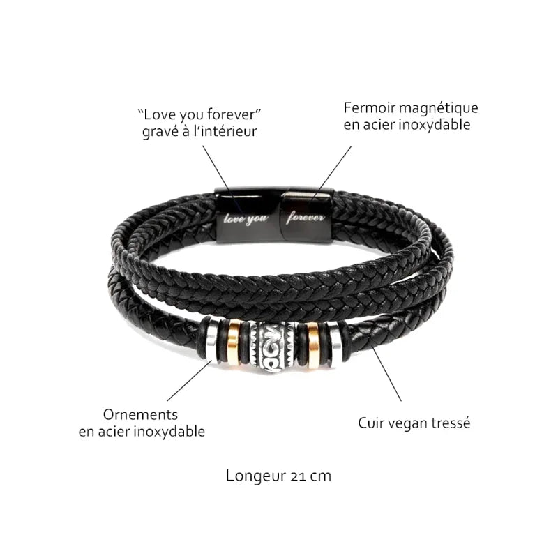 Bracelet En Cuir Tressé - Cadeau De Maman Pour Son Fils Je Crois Toi 🇫🇷 Jewelry