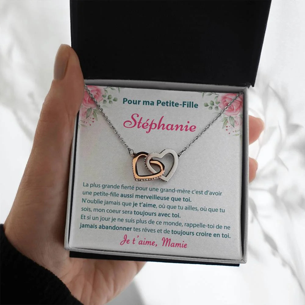 Cadeau De Grand - mère Pour Petite - fille - Collier Coeurs Entrelacés N’oublie Jamais Que Je T’aime Jewelry