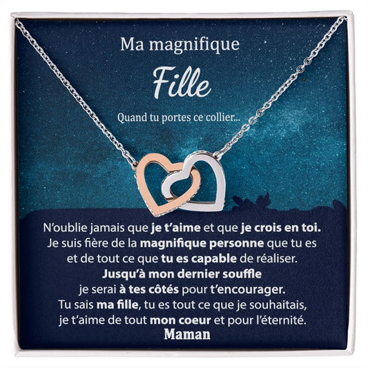 Cadeau De Maman à Sa Fille - Coffret Collier Coeurs Entrelacés Je Crois En Toi Jewelry