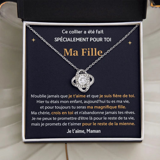 Cadeau De Maman à Sa Fille - Coffret Collier Noeud D’amour Je Suis Fière Toi Jewelry