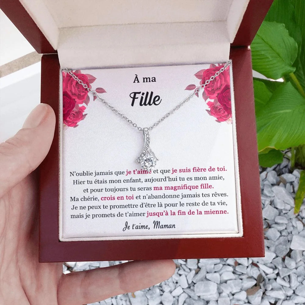 Cadeau De Maman à Sa Fille - Coffret Collier Ruban Précieux Je Suis Fière Toi Jewelry