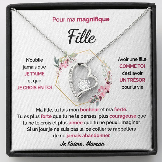 Cadeau De Maman Pour Sa Fille - Collier Coeur Eternel Tu Es Courageuse Jewelry