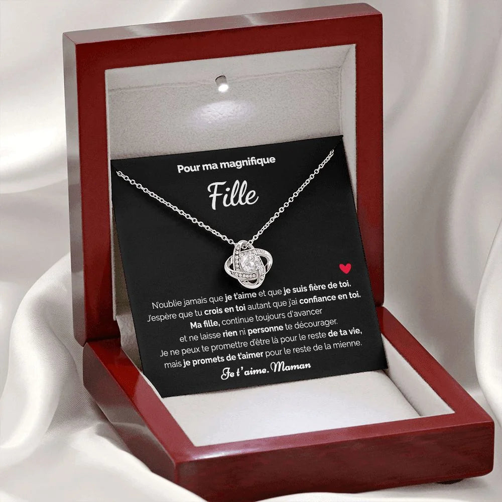 Cadeau De Maman Pour Sa Fille - Je Crois En Toi Collier Noeud D’amour Jewelry