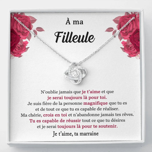 Cadeau De Marraine Pour Sa Filleule - Coffret Collier Noeud D’amour Je T’aime Jewelry