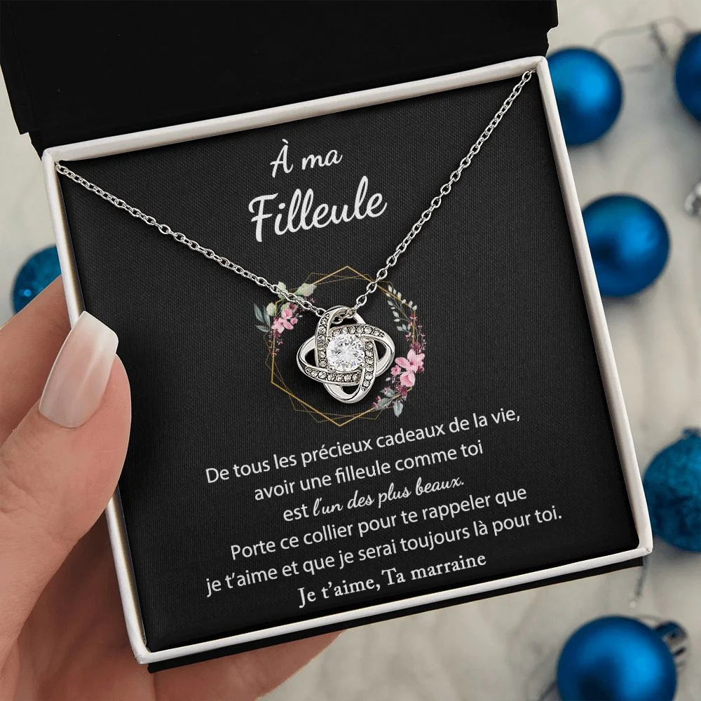 Cadeau De Marraine Pour Sa Filleule - Coffret Collier Noeud D’amour Tu Es Précieuse Jewelry