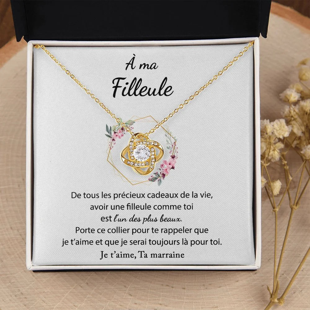 Cadeau De Marraine Pour Sa Filleule - Coffret Collier Noeud D’amour Tu Es Précieuse Jewelry
