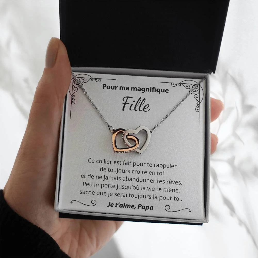 Cadeau De Papa Pour Sa Fille - Coffret Collier Coeurs Entrelacés Je Crois En Toi Jewelry