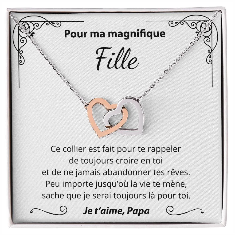 Cadeau De Papa Pour Sa Fille - Coffret Collier Coeurs Entrelacés Je Crois En Toi Jewelry
