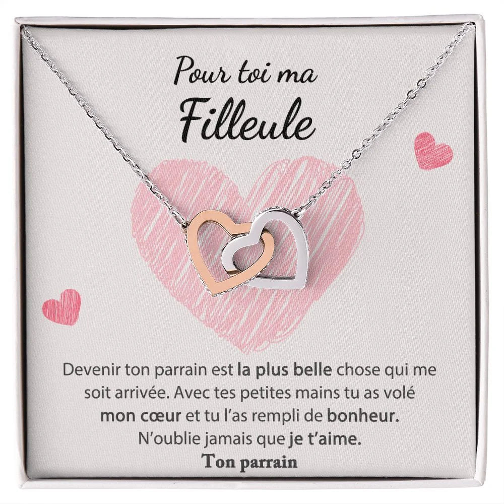 Cadeau De Parrain Pour Sa Filleule - Coffret Collier Coeurs Entrelacés Tu Fais Mon Bonheur Jewelry