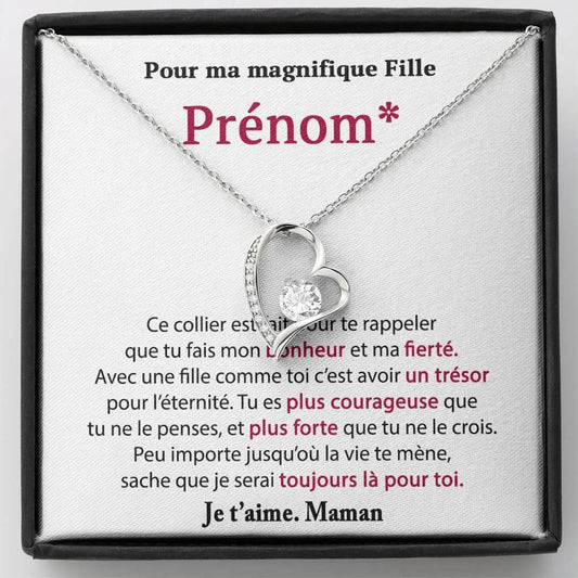 Cadeau Personnalisé De Maman Pour Sa Fille - Collier Coeur Précieux Je Serai Toujours Là Toi Jewelry