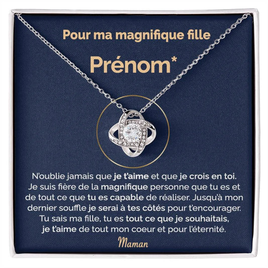 Cadeau Personnalisé De Maman Pour Sa Fille - Tu Es Magnifique Collier Noeud D’amour Jewelry