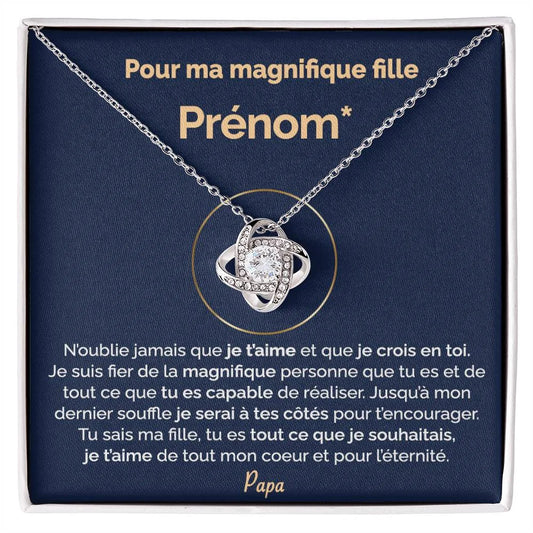 Cadeau Personnalisé De Papa Pour Sa Fille - Tu Es Magnifique Collier Noeud D’amour Jewelry
