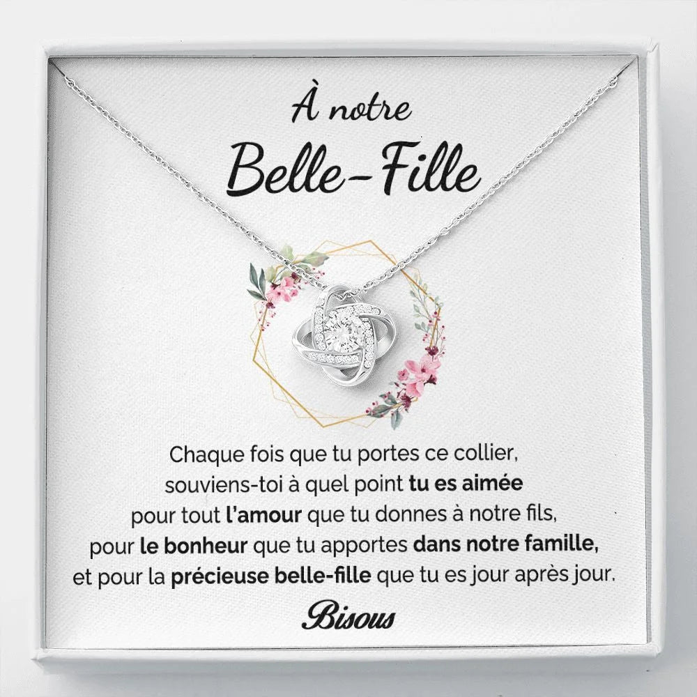 Cadeau Pour Belle - fille - Coffret Collier Noeud D’amour a Notre Bien - aimée Jewelry