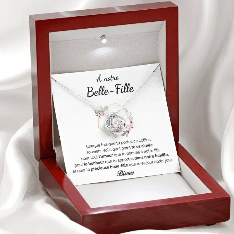 Cadeau Pour Belle - fille - Coffret Collier Noeud D’amour a Notre Bien - aimée Jewelry