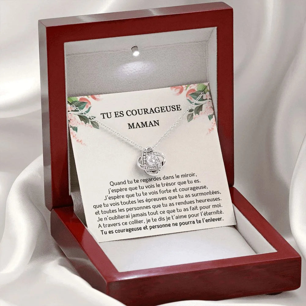 Cadeau Pour Maman - Coffret Collier Noeud D’amour Tu Es Courageuse Jewelry