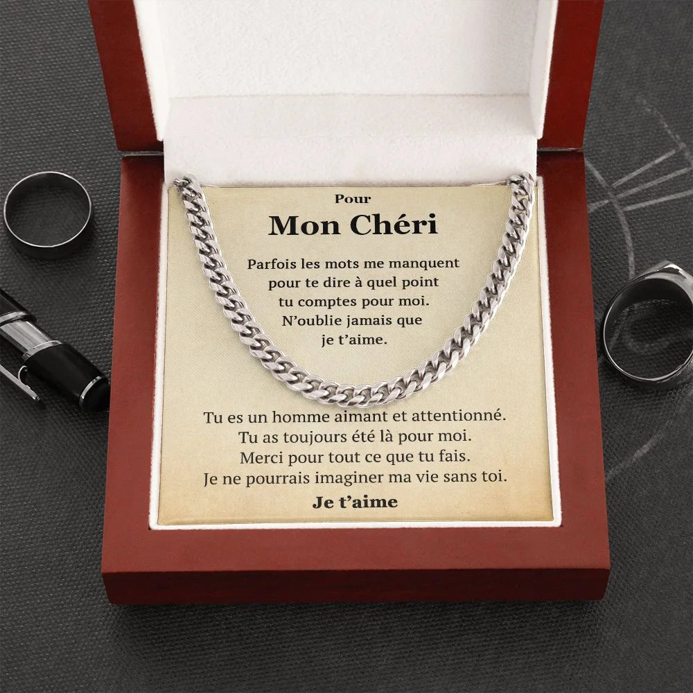 Cadeau Pour Mon Chéri - Coffret Chaine à Maillons Ma Vie Jewelry