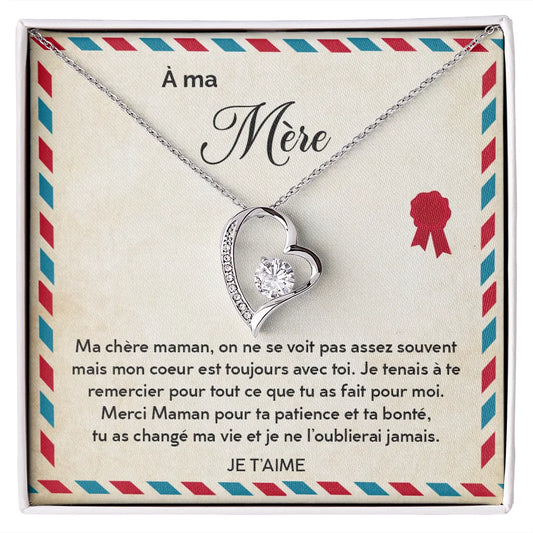 Cadeau Pour Sa Maman - Coffret Collier Coeur Infini Lettre à Ma Mère Jewelry