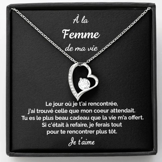 Coffret Collier Amour Eternel - Cadeau à La Femme De Ma Vie Celle Que Mon Coeur Attendait Jewelry