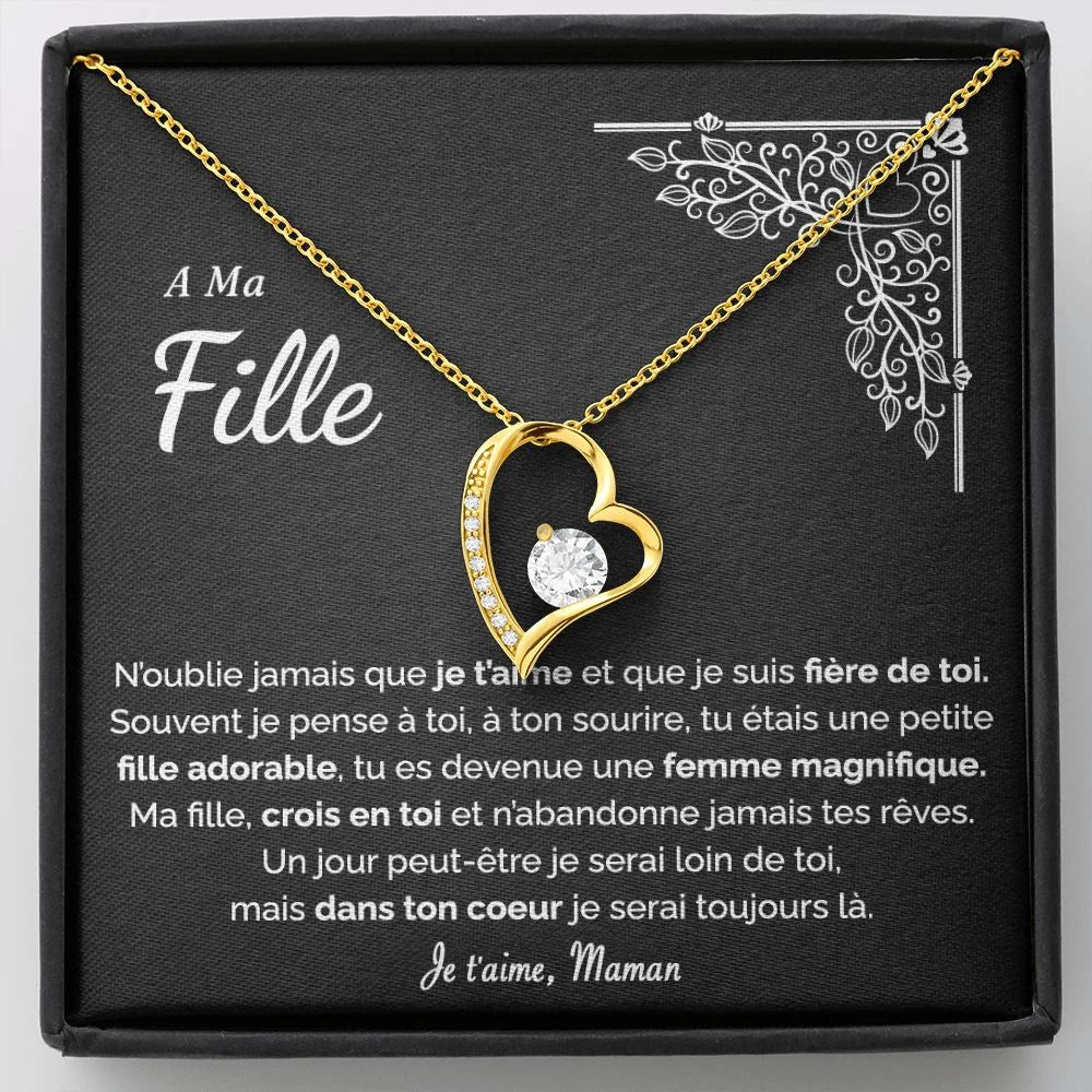 Coffret Collier Amour Eternel - Cadeau Signé Maman a Ma Fille Je Suis Fière De Toi Jewelry