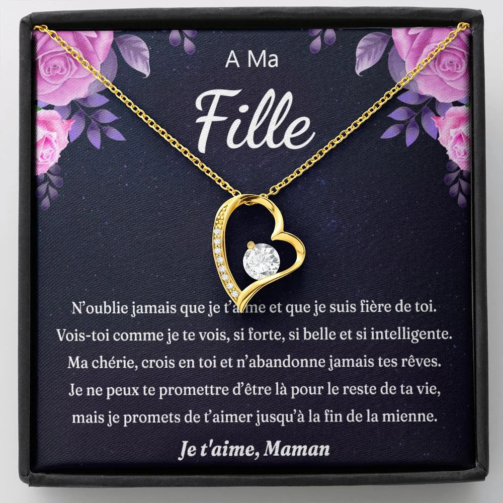 Coffret Collier Amour Eternel - Cadeau Signé Maman a Ma Fille Je T’aime Jewelry