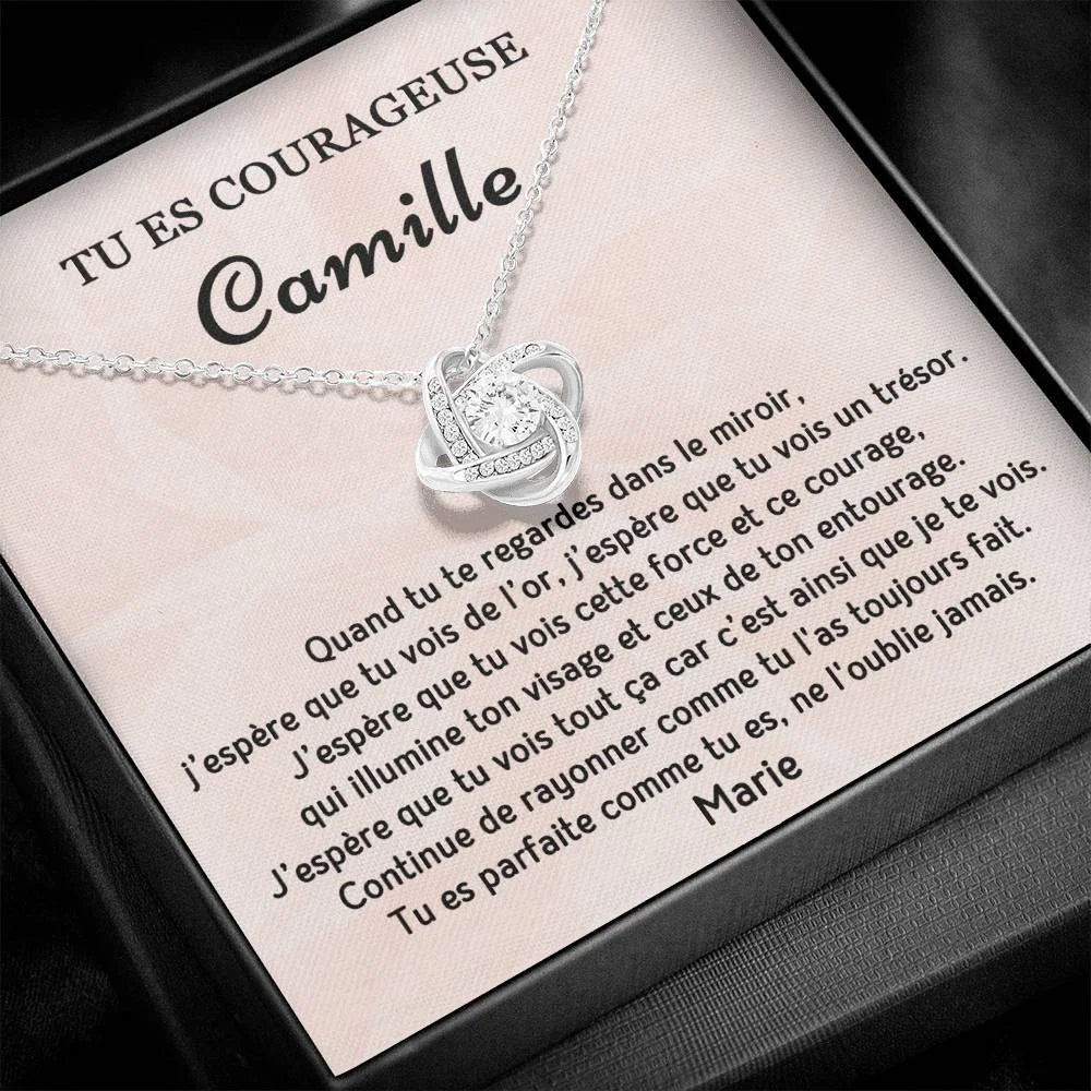 Coffret Collier Noeud D’amour - Cadeau De Soutien Tu Es Courageuse Jewelry