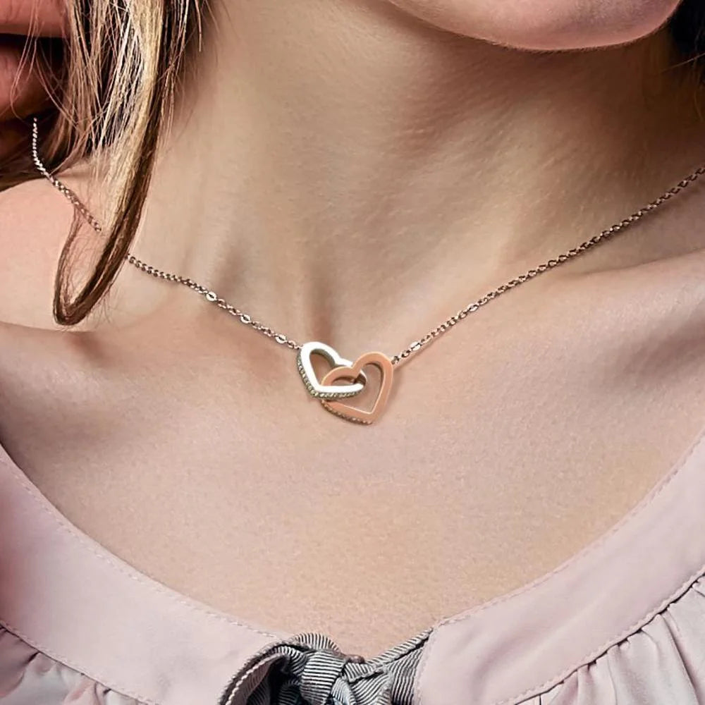 Collier Coeurs Entrelacés - Cadeau De Grand - mère Pour Petite - fille #ihbl03 Jewelry