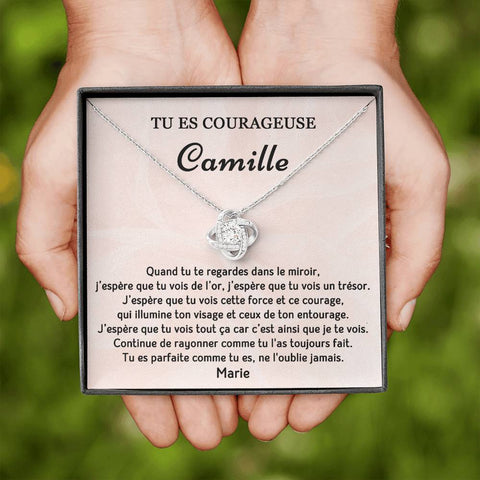 Coffret Collier Noeud D’amour - Cadeau De Soutien Tu Es Courageuse