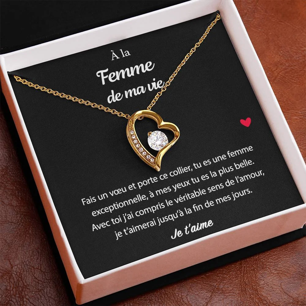 Pendentif Avec Message D’amour - Coffret Coeur Eternel Pour La Femme De Ma Vie Tu Es Plus Belle Jewelry