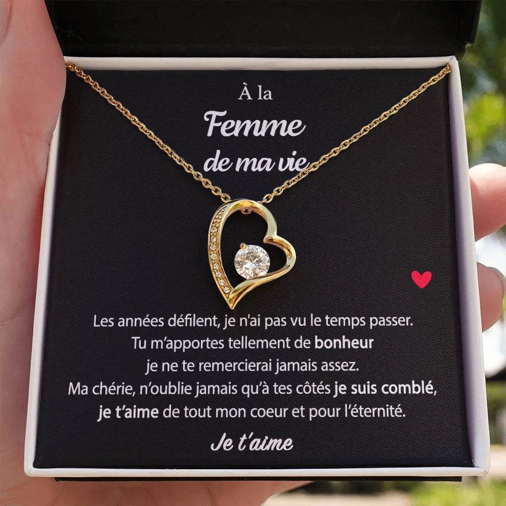 Pendentif Avec Message D’amour - Coffret Coeur Eternel Pour La Femme De Ma Vie a Tes Côtés Je Suis Comblé Jewelry