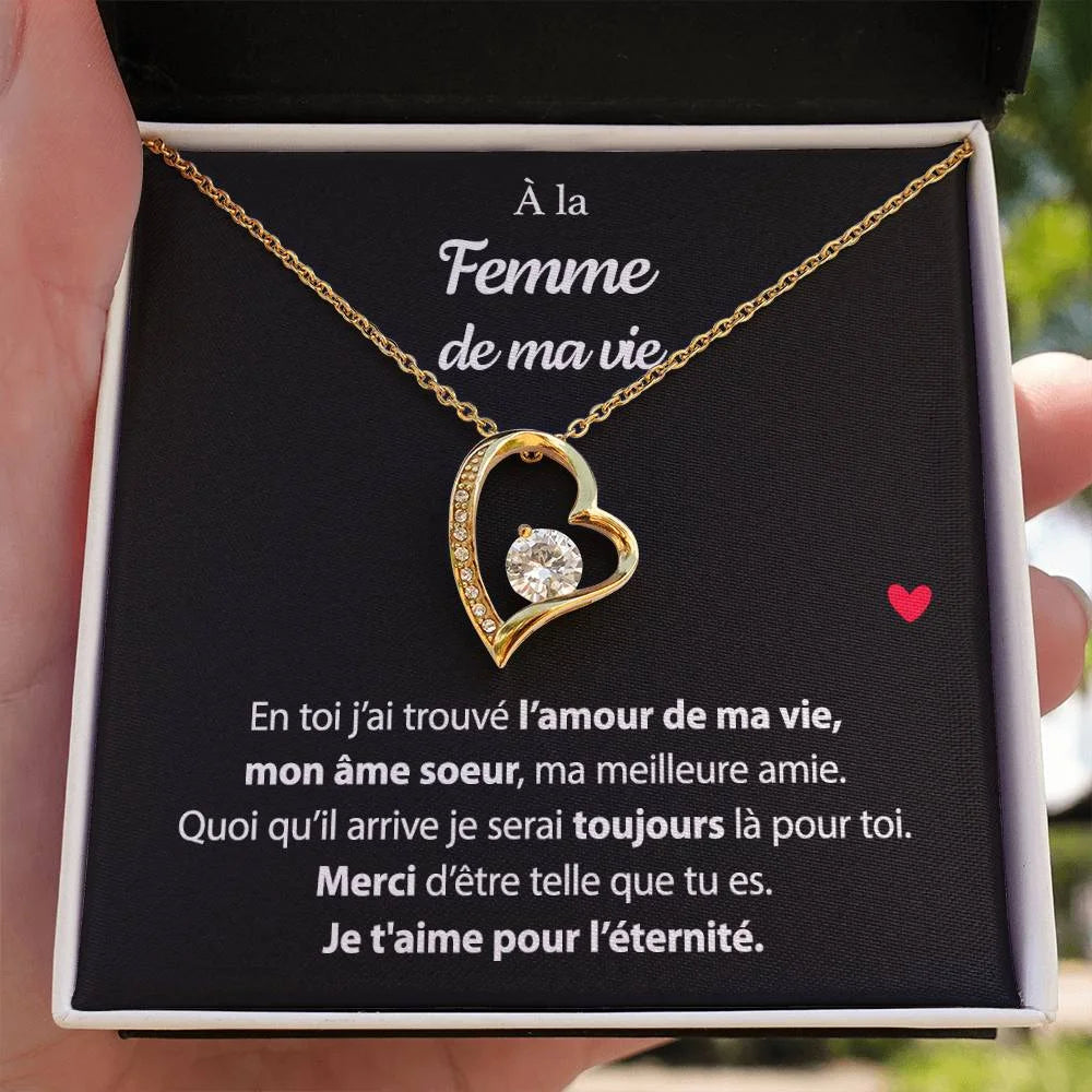 Pendentif Avec Message D’amour - Coffret Coeur Eternel Pour La Femme De Ma Vie Mon âme Soeur Jewelry
