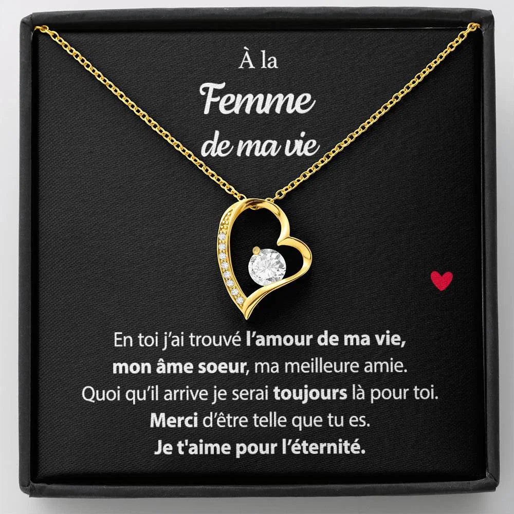 Pendentif Avec Message D’amour - Coffret Coeur Eternel Pour La Femme De Ma Vie Mon âme Soeur Jewelry