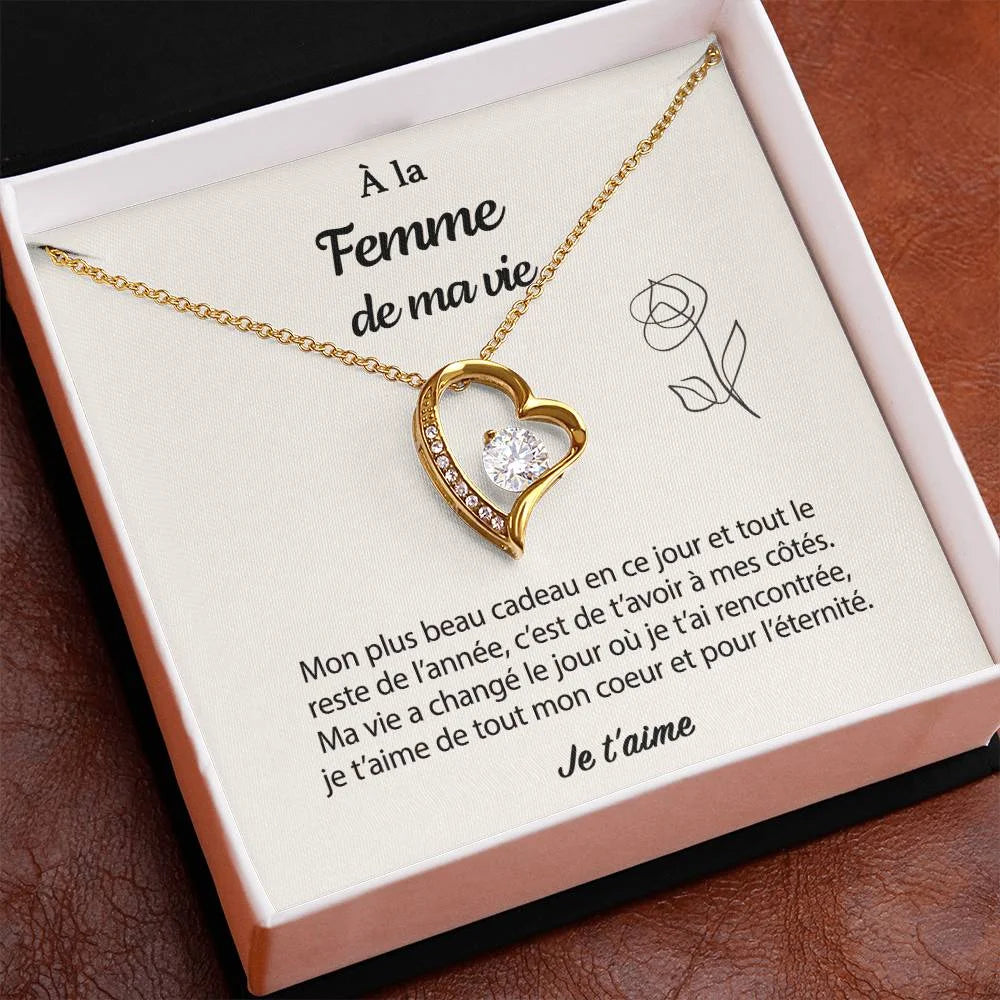 Pendentif Avec Mots D’amour - Coffret Coeur Eternel Pour La Femme De Ma Vie Mon Bonheur T’avoir à Mes Côtés #rd Jewelry