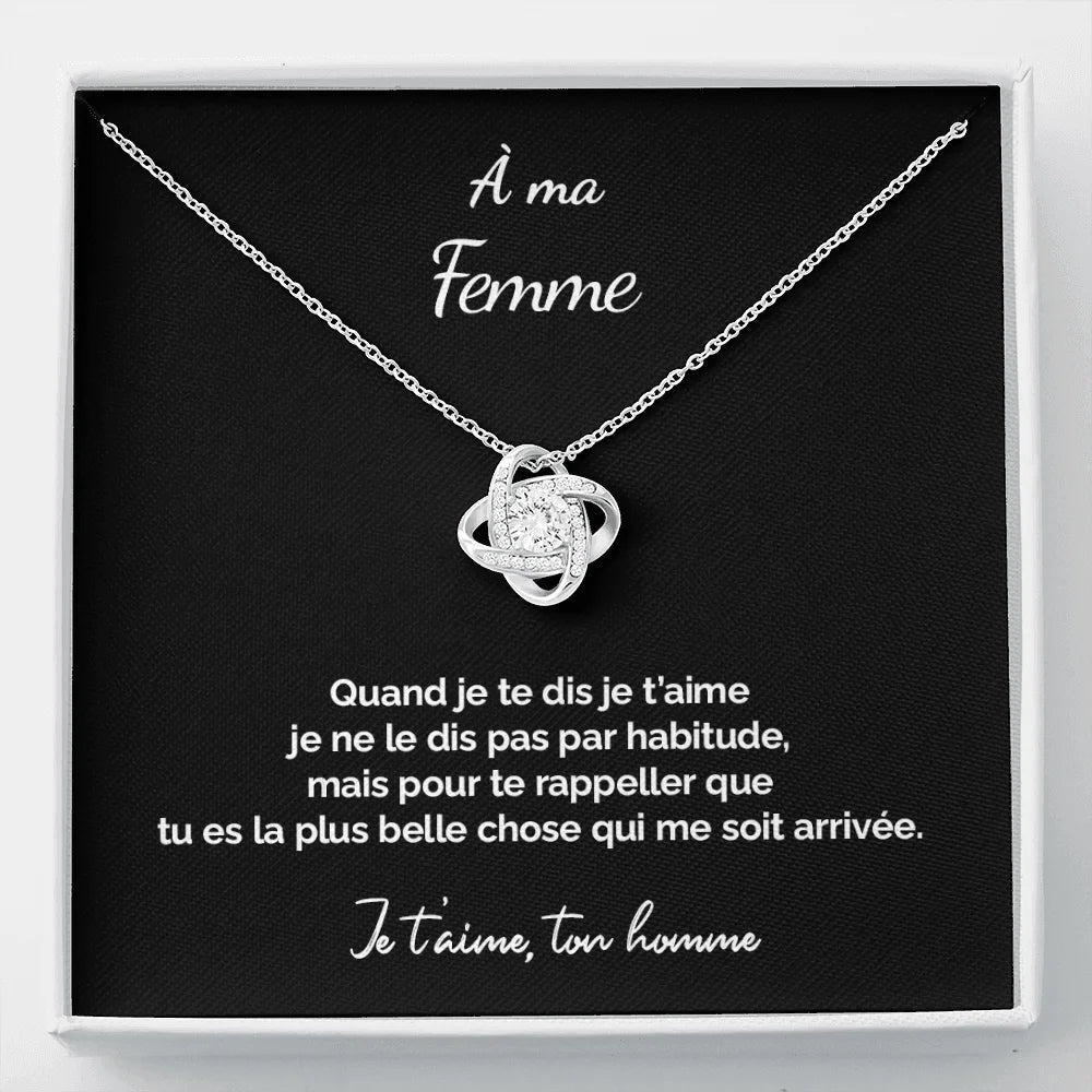 Pendentif Noeud D’amour - Pour Ma Femme La Plus Belle Jewelry